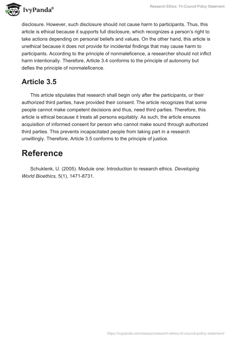 Research Ethics: Tri-Council Policy Statement. Page 3