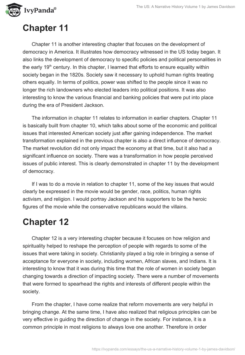"The US: A Narrative History Volume 1" by James Davidson. Page 2