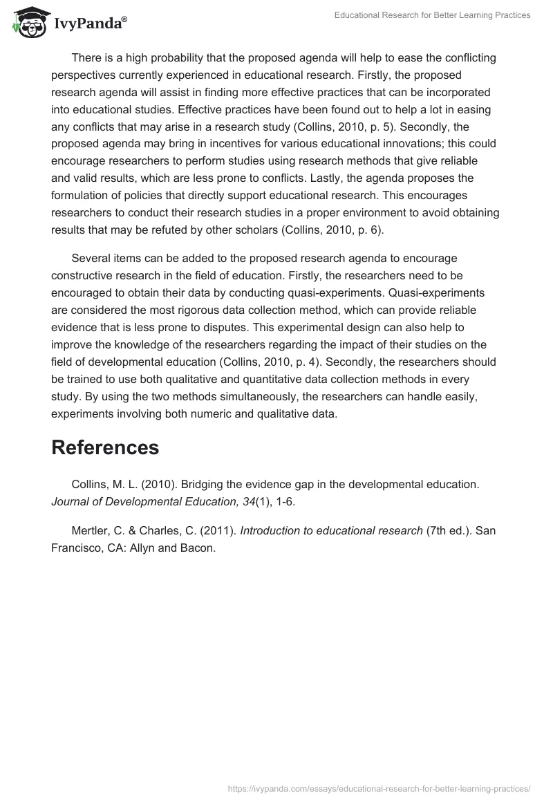 Educational Research for Better Learning Practices. Page 2
