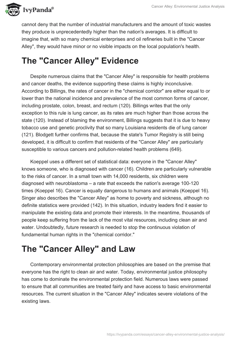 Cancer Alley: Environmental Justice Analysis. Page 4