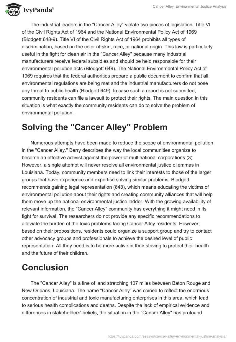 Cancer Alley: Environmental Justice Analysis. Page 5