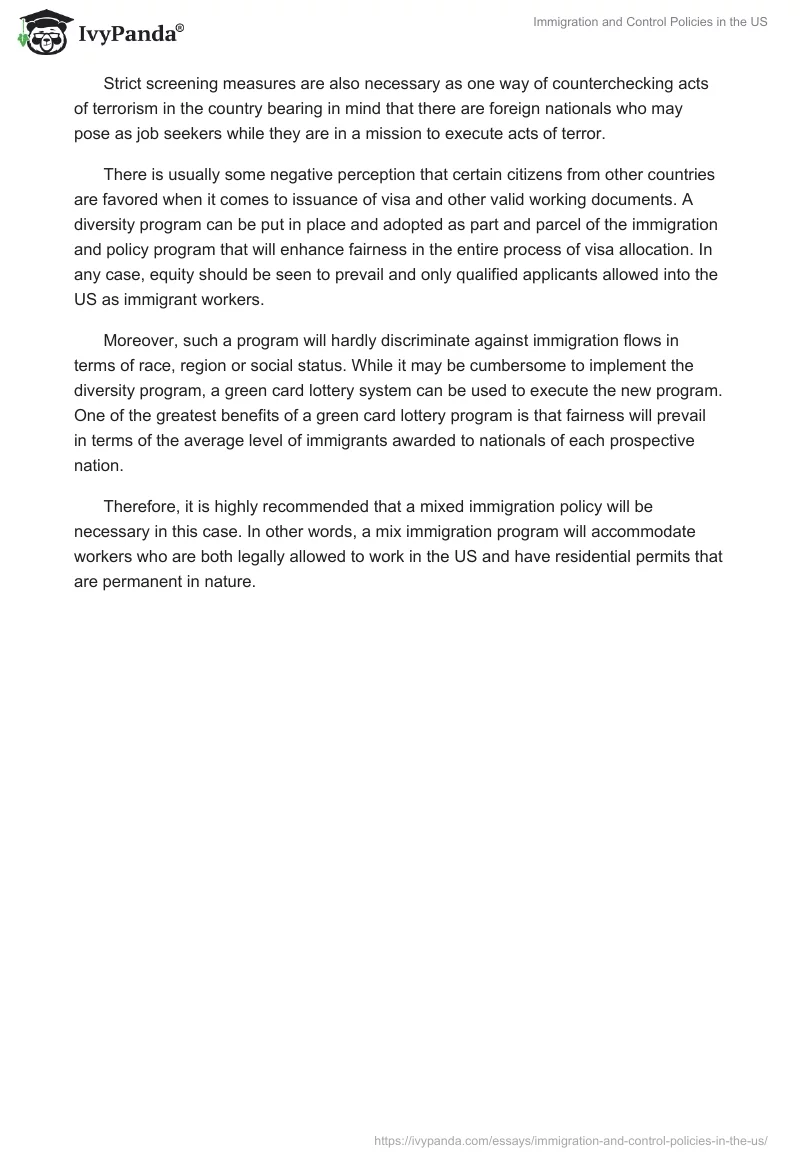 Immigration and Control Policies in the US. Page 2