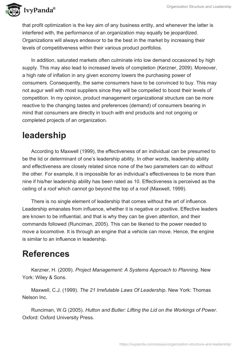 Organization Structure and Leadership. Page 2