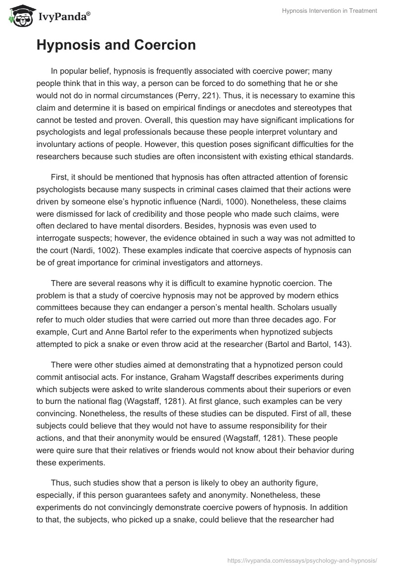 Hypnosis Intervention in Treatment. Page 4
