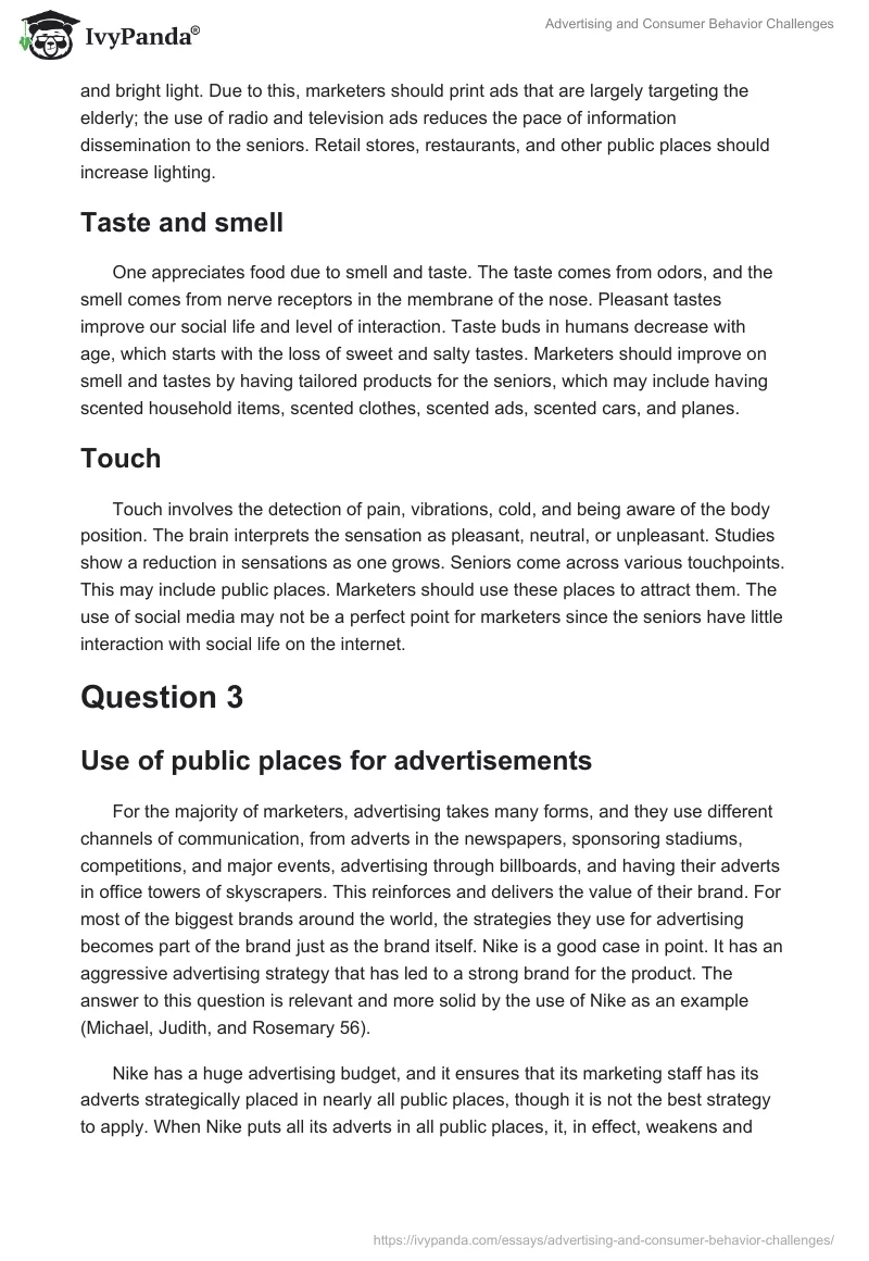 Advertising and Consumer Behavior Challenges. Page 2