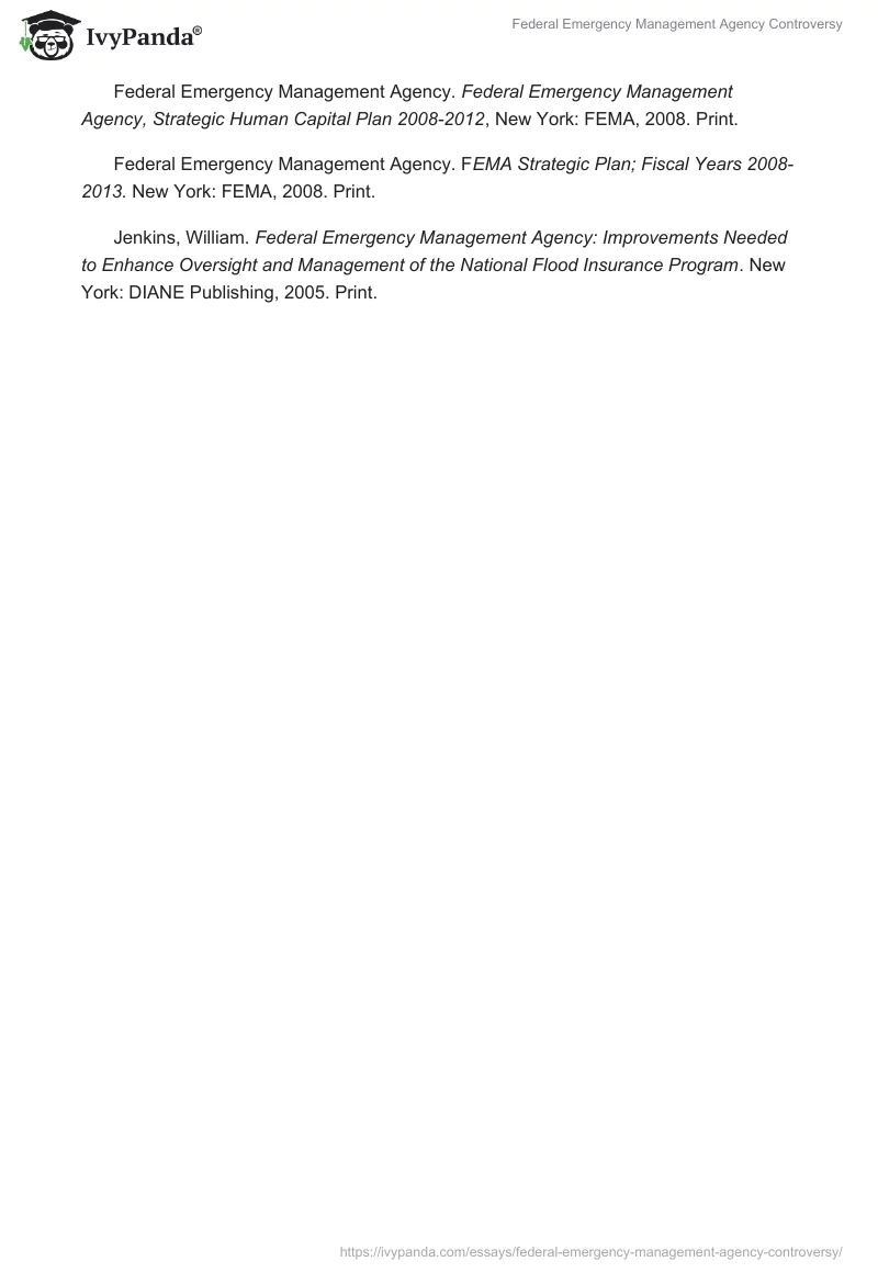 Federal Emergency Management Agency Controversy. Page 3