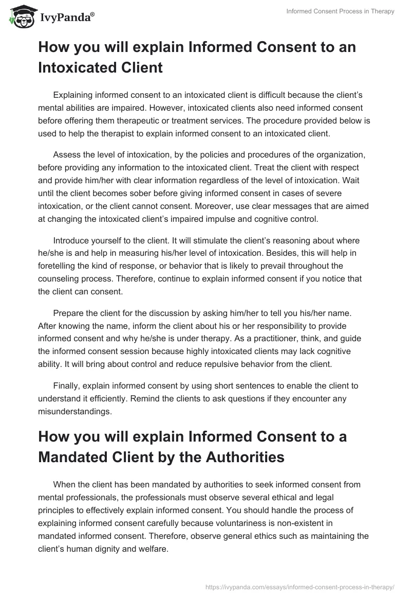Informed Consent Process in Therapy. Page 3