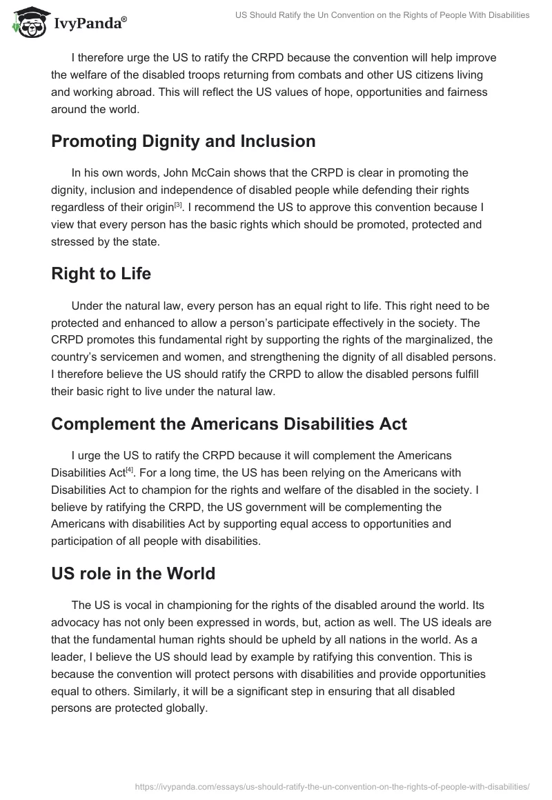 US Should Ratify the UN Convention on the Rights of People with Disabilities. Page 2