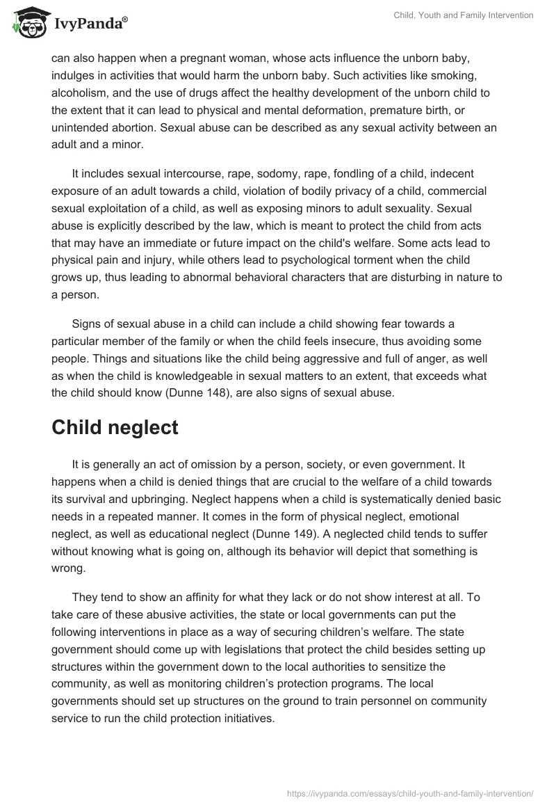 Child, Youth and Family Intervention. Page 2