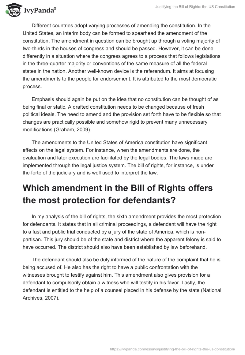 Justifying the Bill of Rights: the US Constitution. Page 2