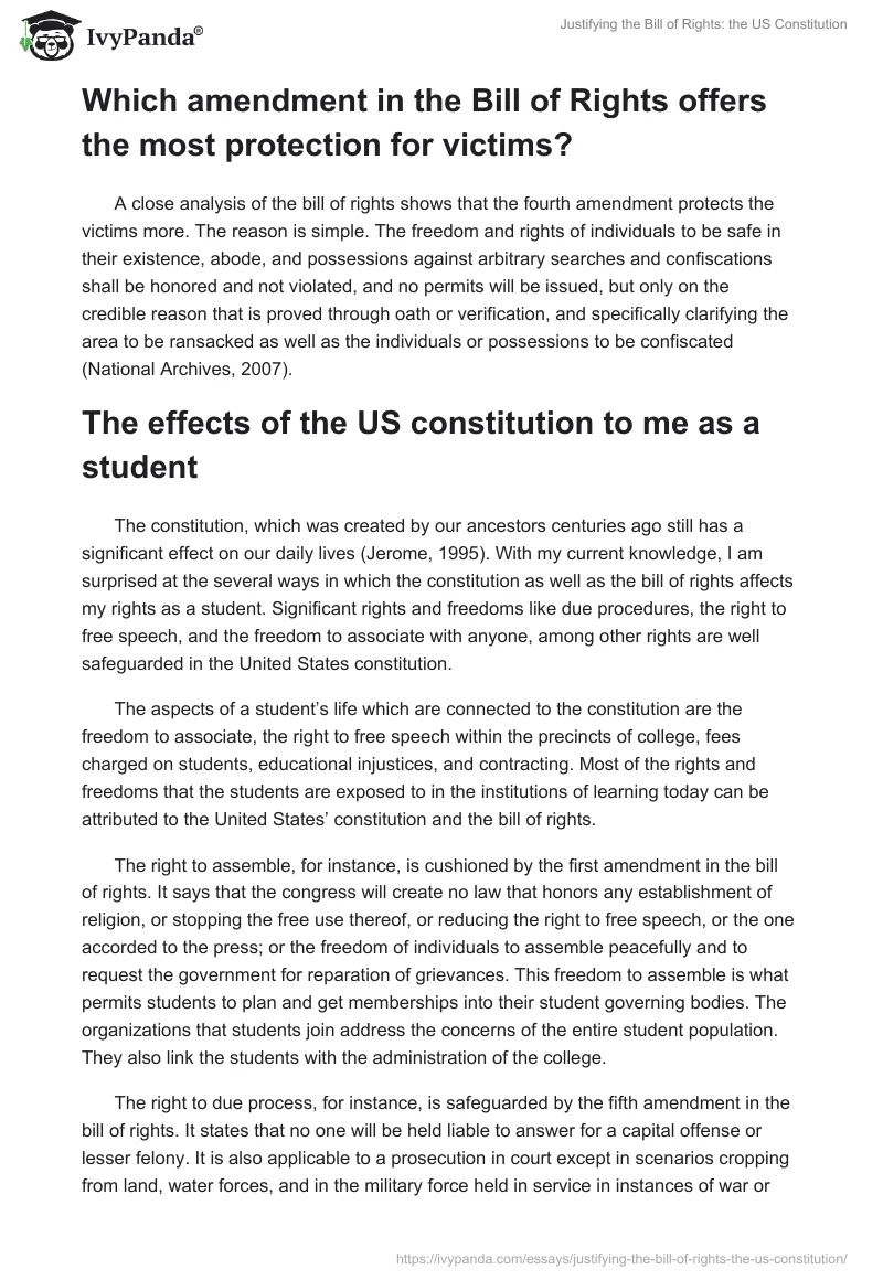 Justifying the Bill of Rights: the US Constitution. Page 3