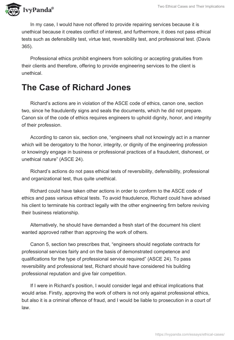 Two Ethical Cases and Their Implications. Page 3