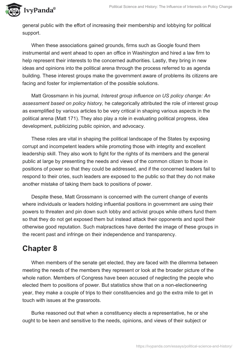 Political Science and History: The Influence of Interests on Policy Change. Page 2