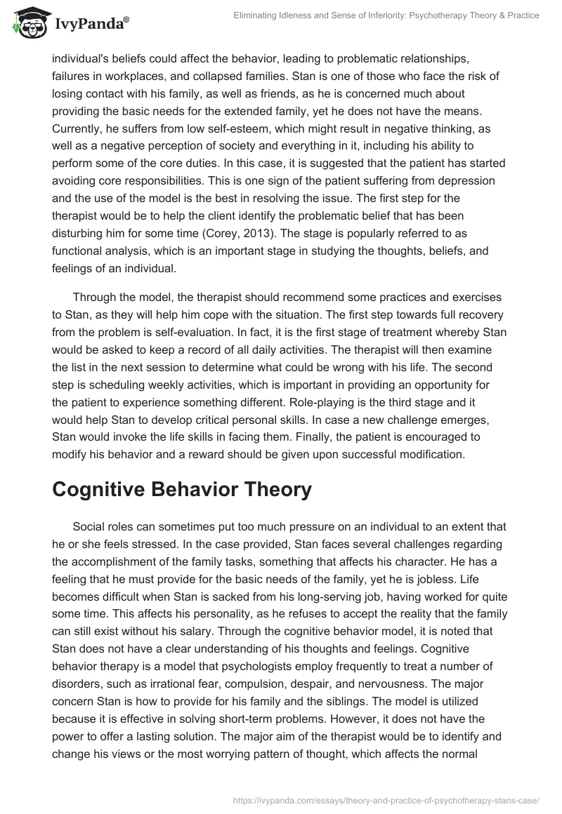 Eliminating Idleness and Sense of Inferiority: Psychotherapy Theory & Practice. Page 2