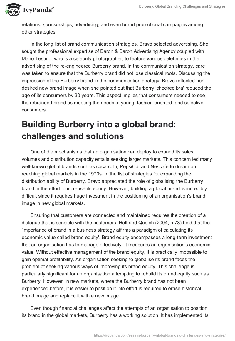 Burberry: Global Branding Challenges and Strategies. Page 3