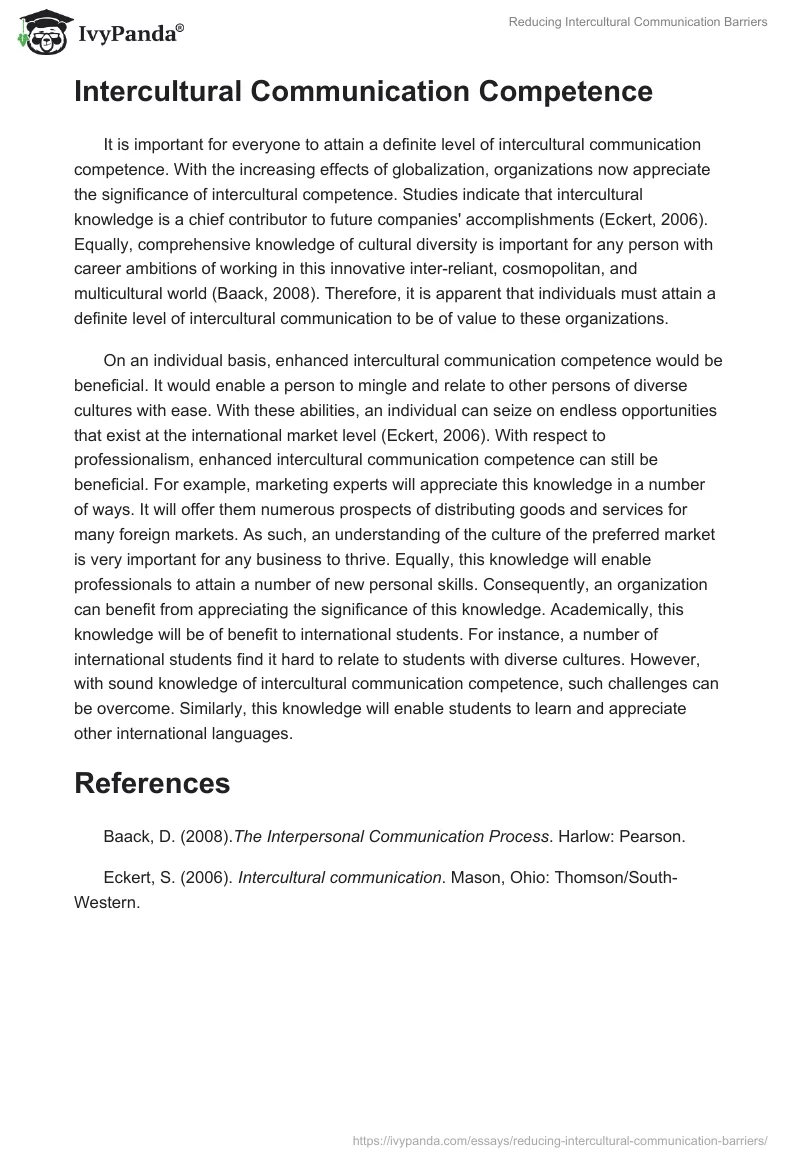 Reducing Intercultural Communication Barriers. Page 2