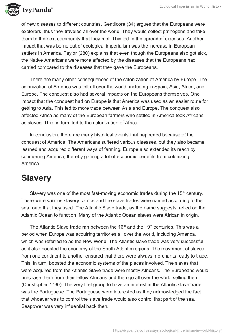 Ecological Imperialism in World History. Page 2