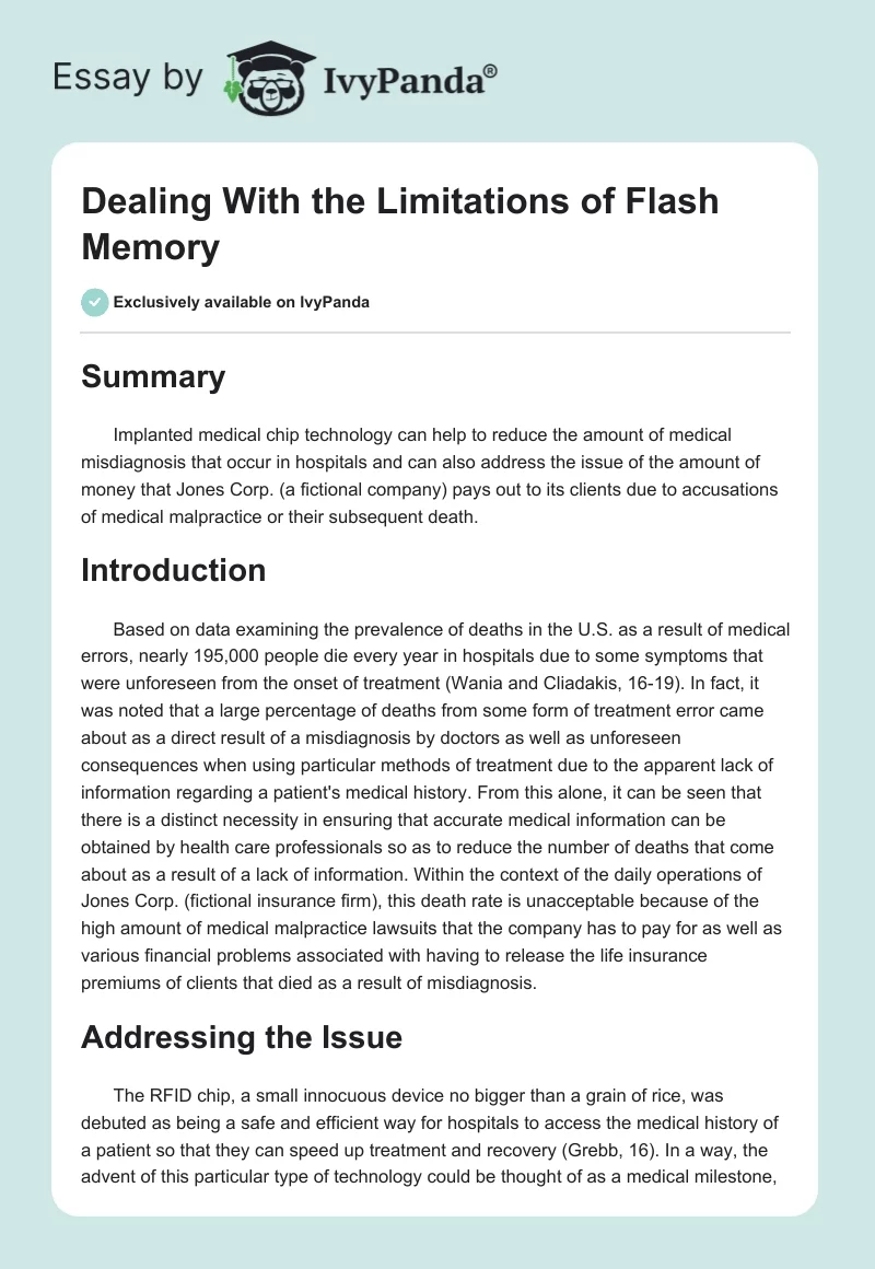 Dealing With the Limitations of Flash Memory. Page 1