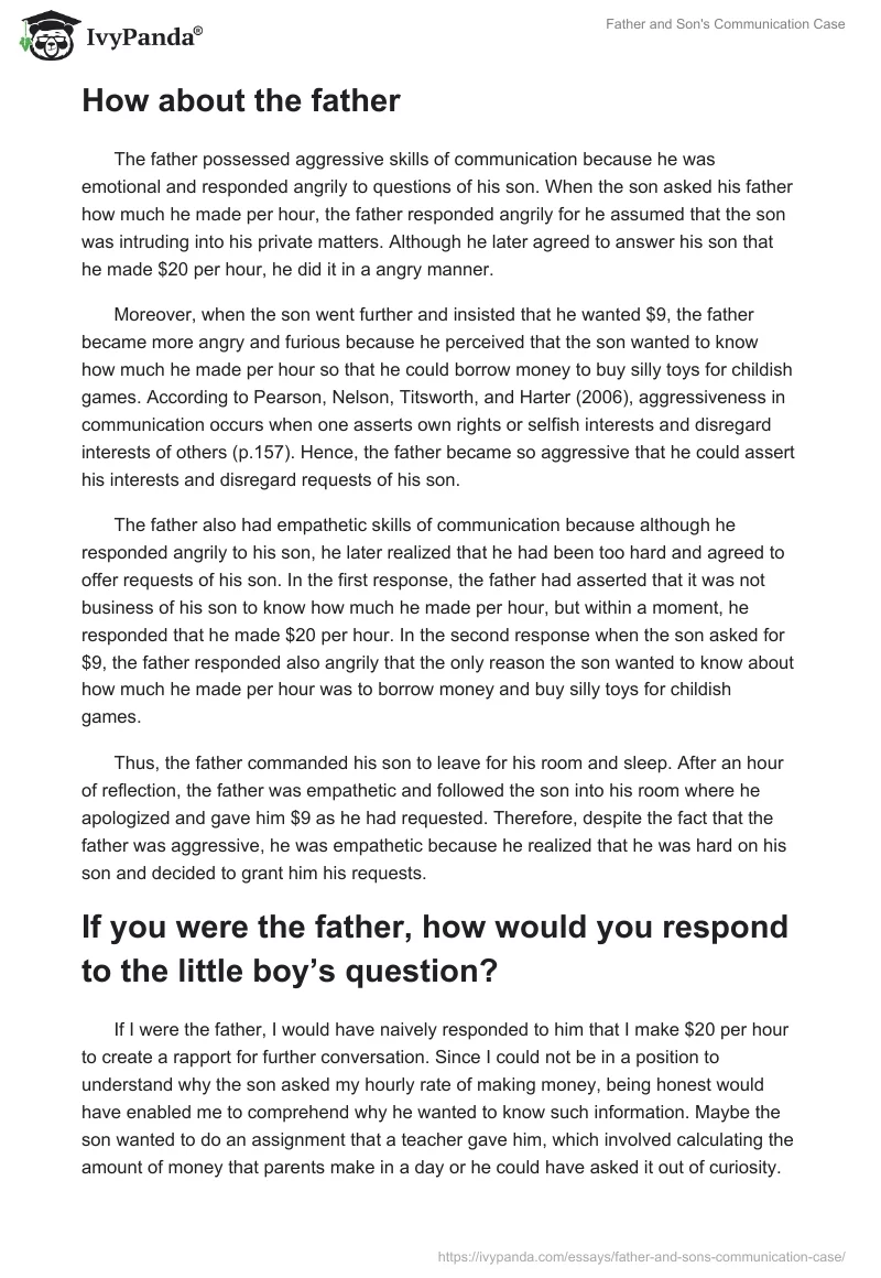 Father and Son's Communication Case. Page 2