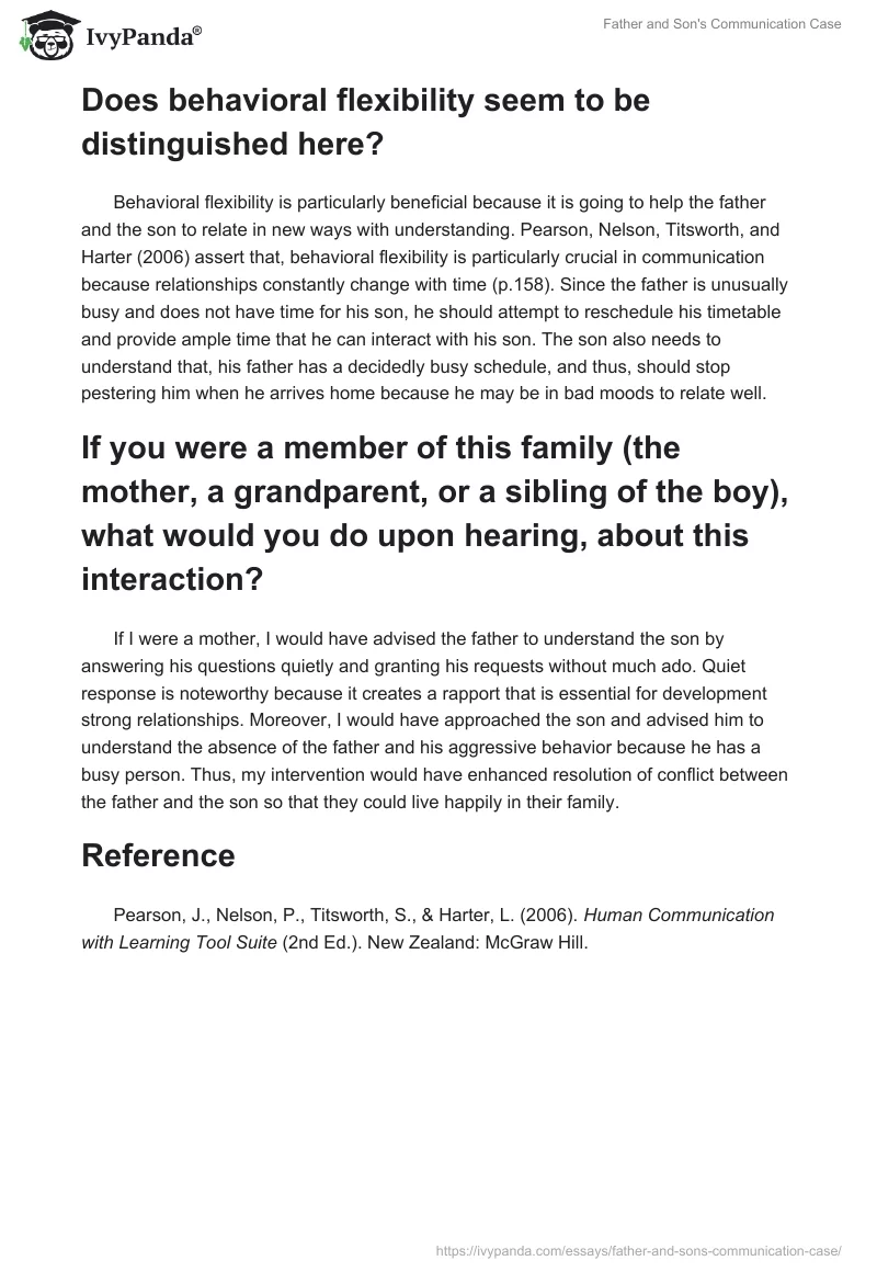 Father and Son's Communication Case. Page 5