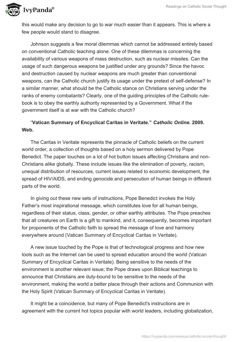 Readings on Catholic Social Thought. Page 2