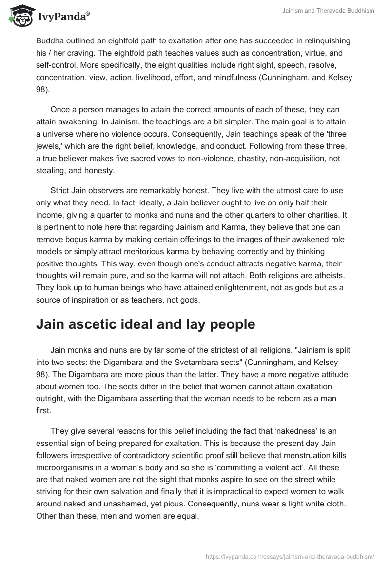 Jainism and Theravada Buddhism. Page 2