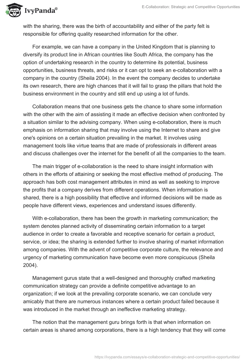 E-Collaboration: Strategic and Competitive Opportunities. Page 2