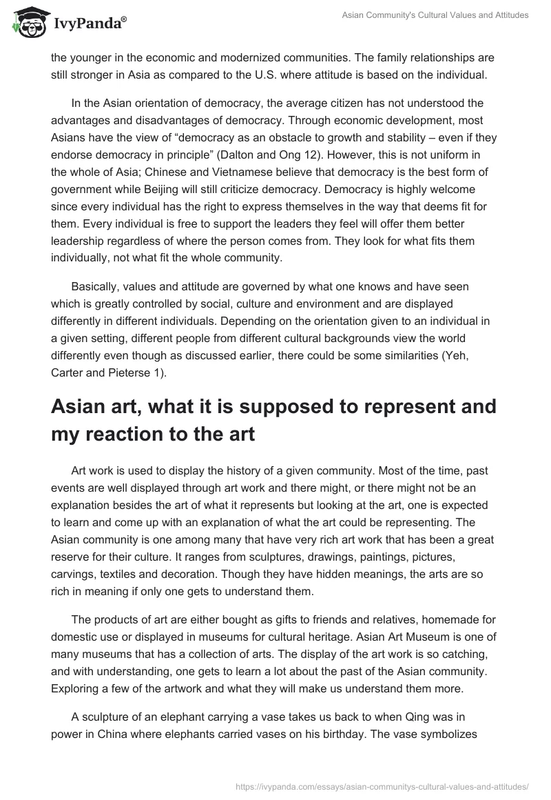 Asian Community's Cultural Values and Attitudes. Page 3