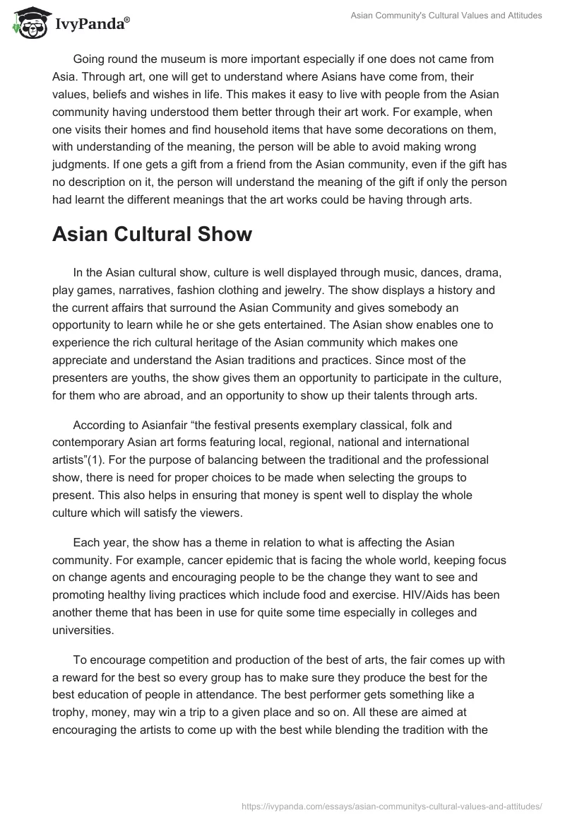 Asian Community's Cultural Values and Attitudes. Page 5