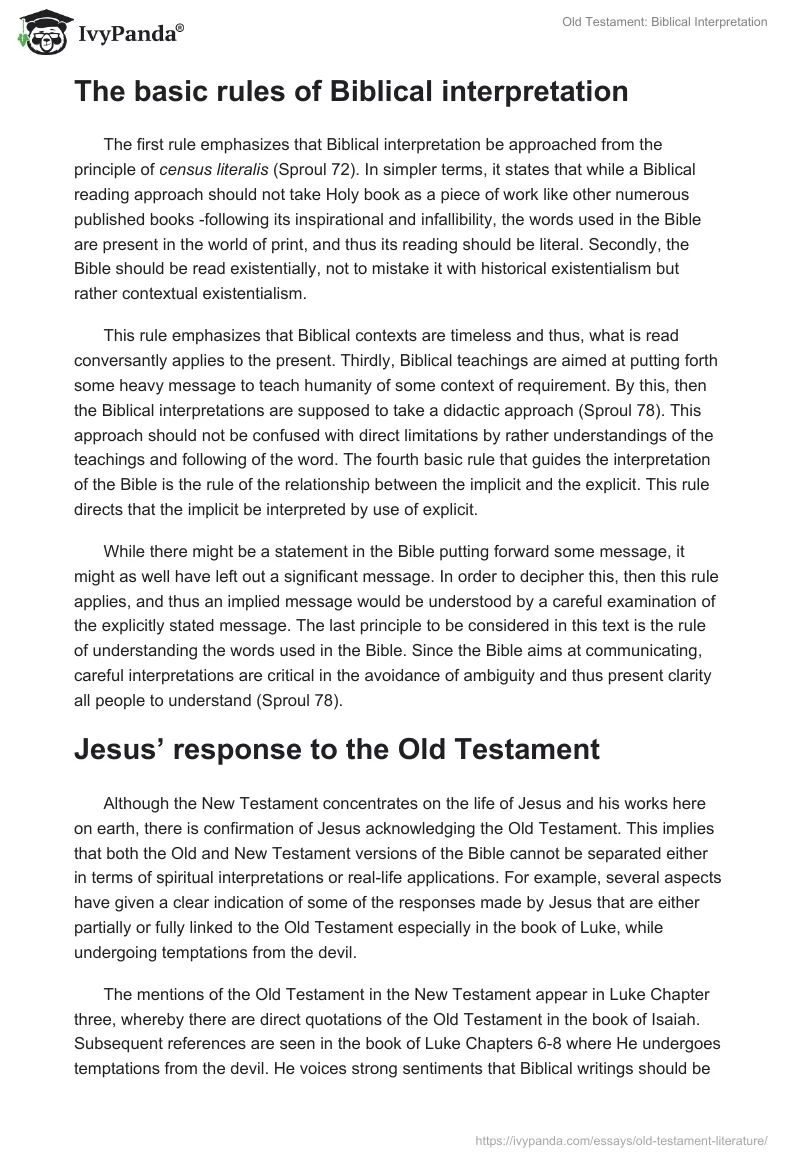 Old Testament: Biblical Interpretation. Page 2