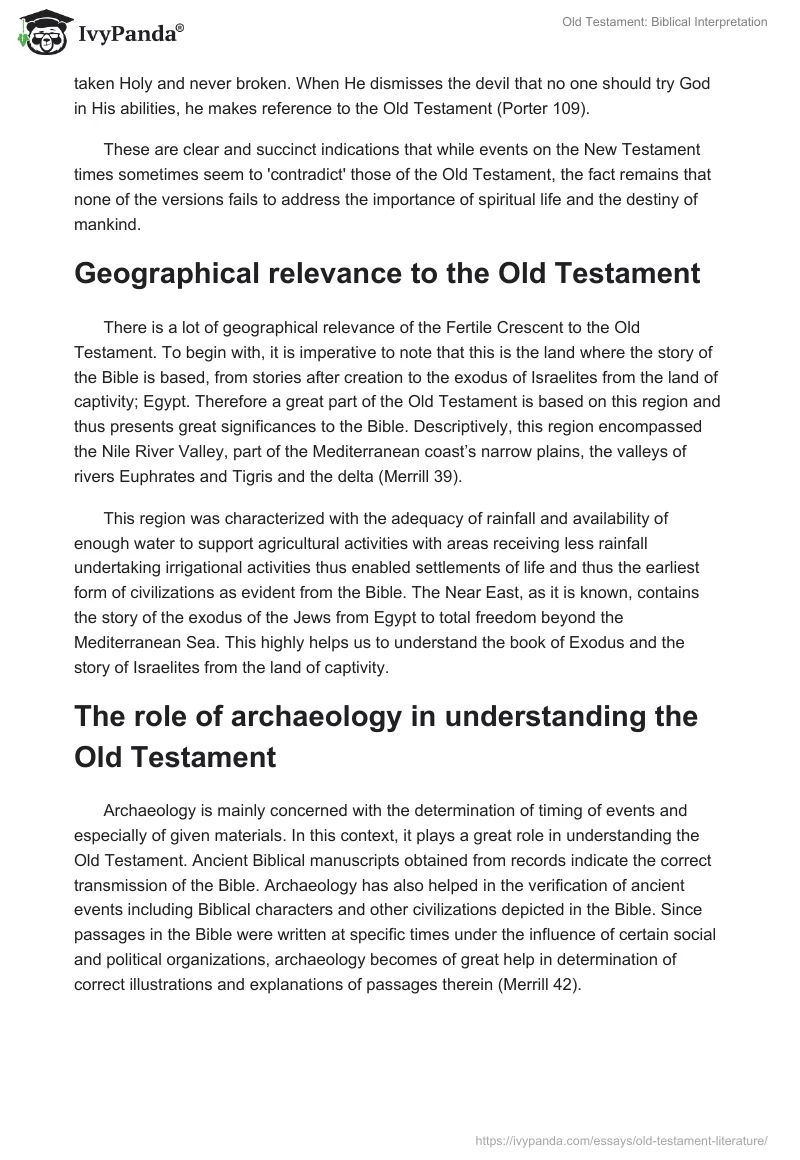 Old Testament: Biblical Interpretation. Page 3