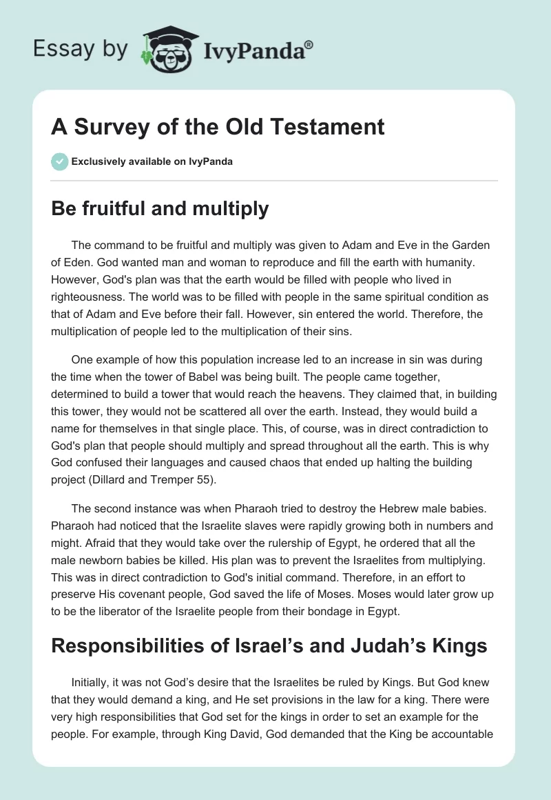 A Survey of the Old Testament. Page 1