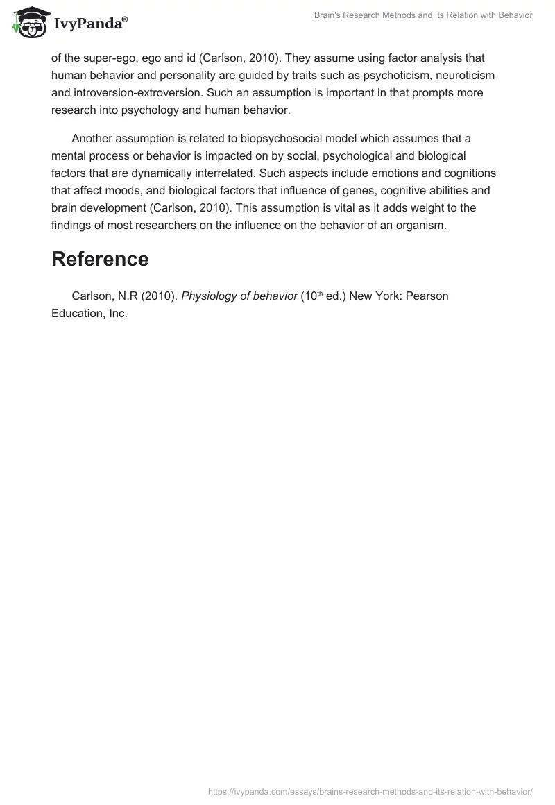 Brain's Research Methods and Its Relation With Behavior. Page 3