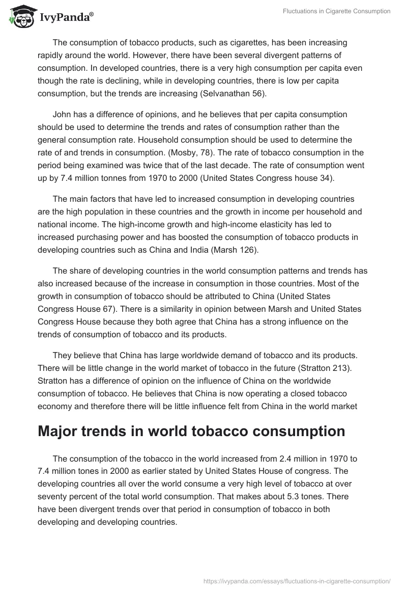 Fluctuations in Cigarette Consumption. Page 2