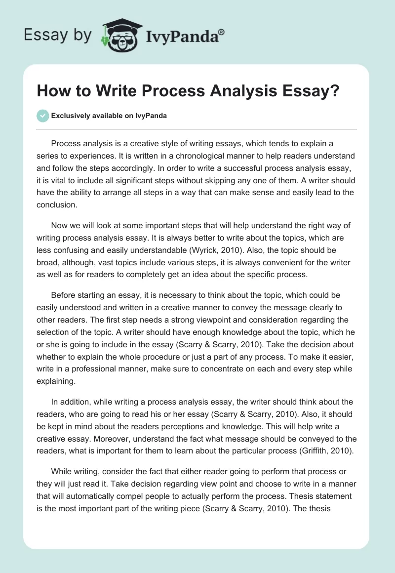 How to Write Process Analysis Essay?. Page 1