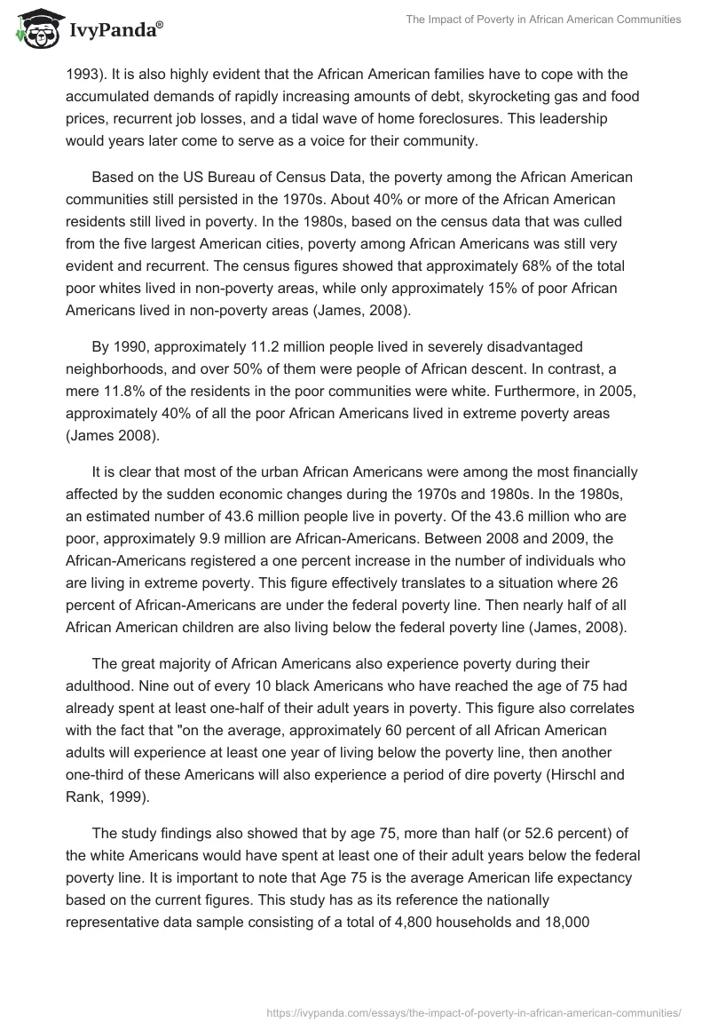 The Impact of Poverty in African American Communities. Page 2