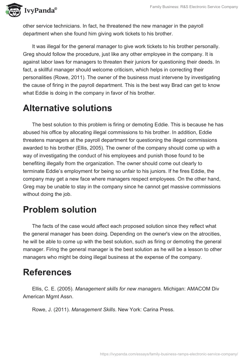 Family Business: R&S Electronic Service Company. Page 2