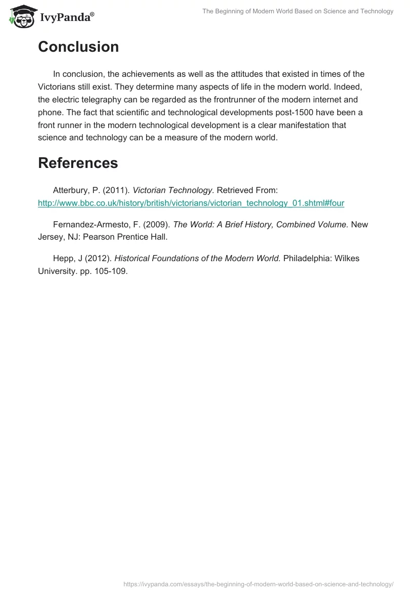 The Beginning of Modern World Based on Science and Technology. Page 5