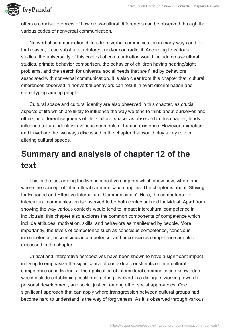 Intercultural Communication in Contexts: Chapters Review. Page 2