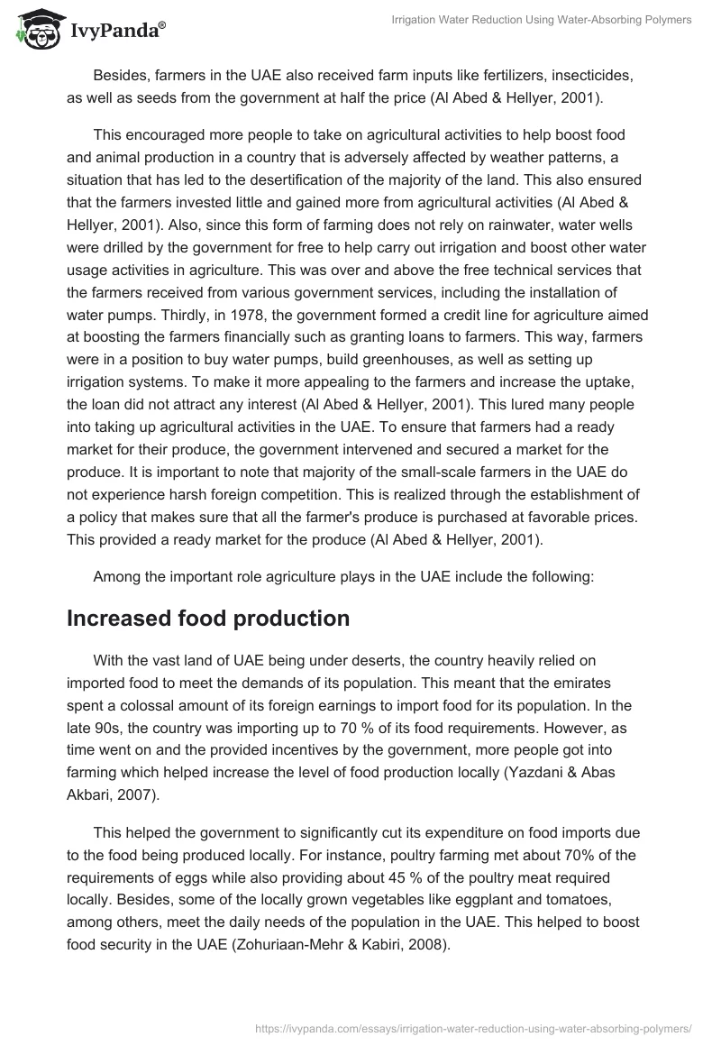 Irrigation Water Reduction Using Water-Absorbing Polymers. Page 3