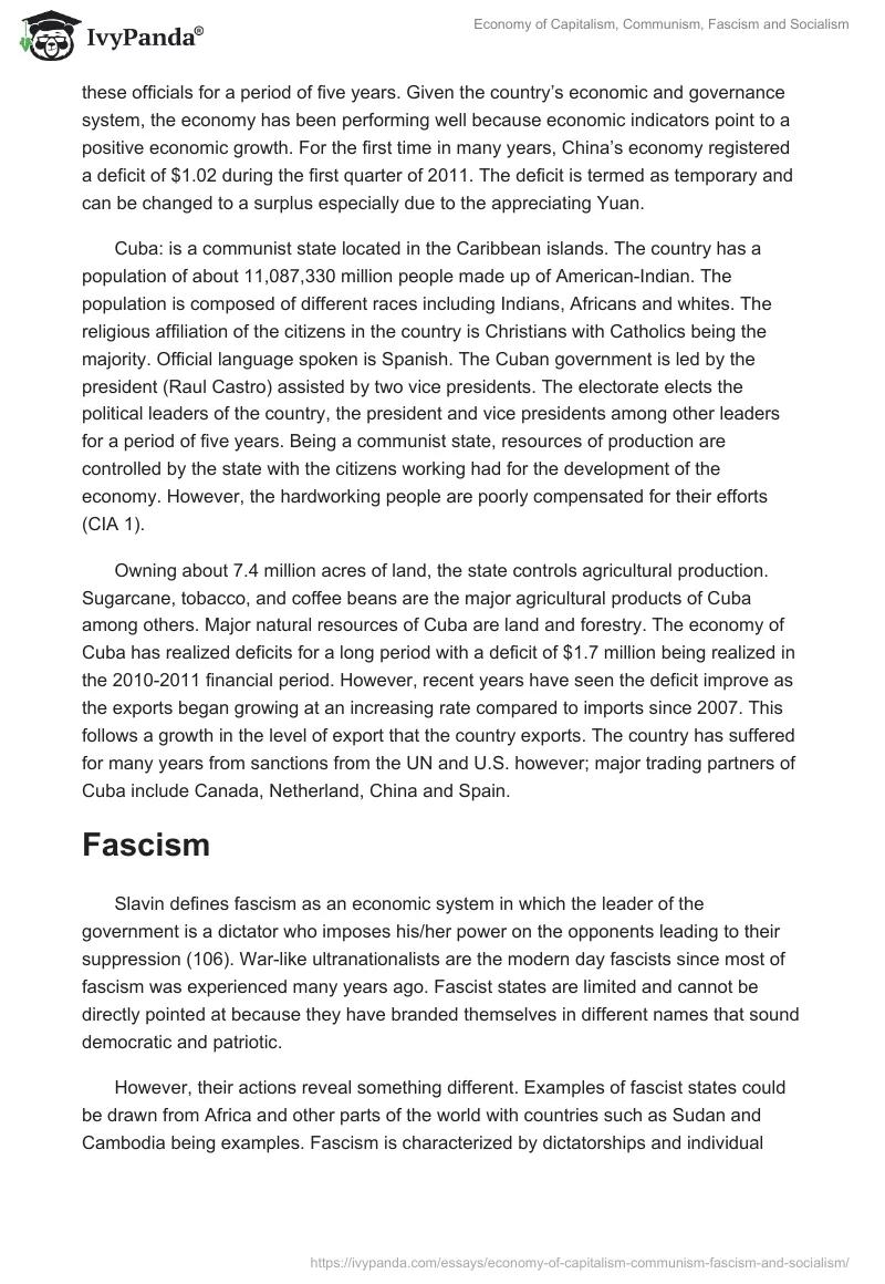 Economy of Capitalism, Communism, Fascism and Socialism. Page 3