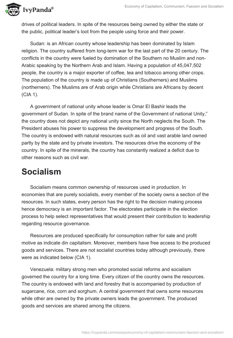 Economy of Capitalism, Communism, Fascism and Socialism. Page 4