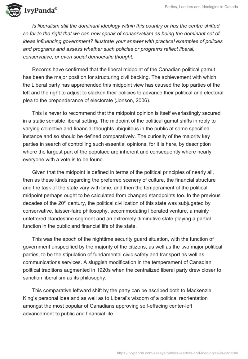 Parties, Leaders and Ideologies in Canada. Page 3
