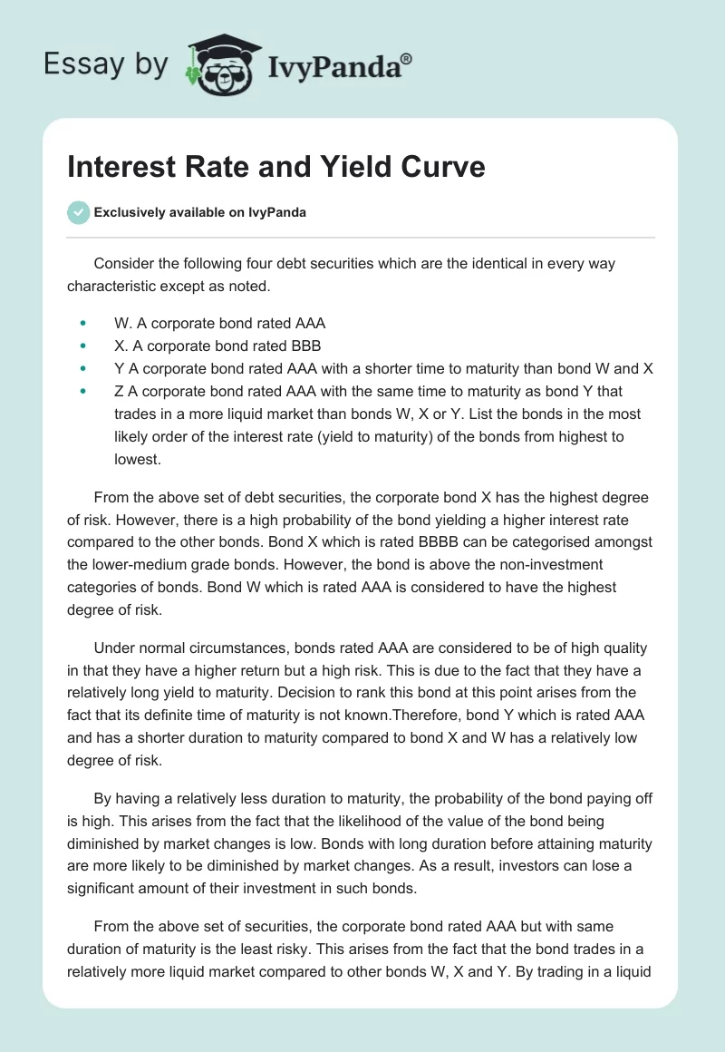 Interest Rate and Yield Curve. Page 1