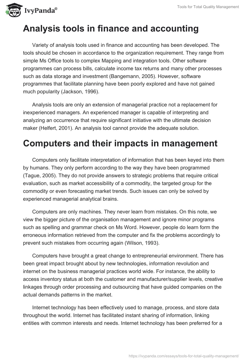 Tools for Total Quality Management. Page 2