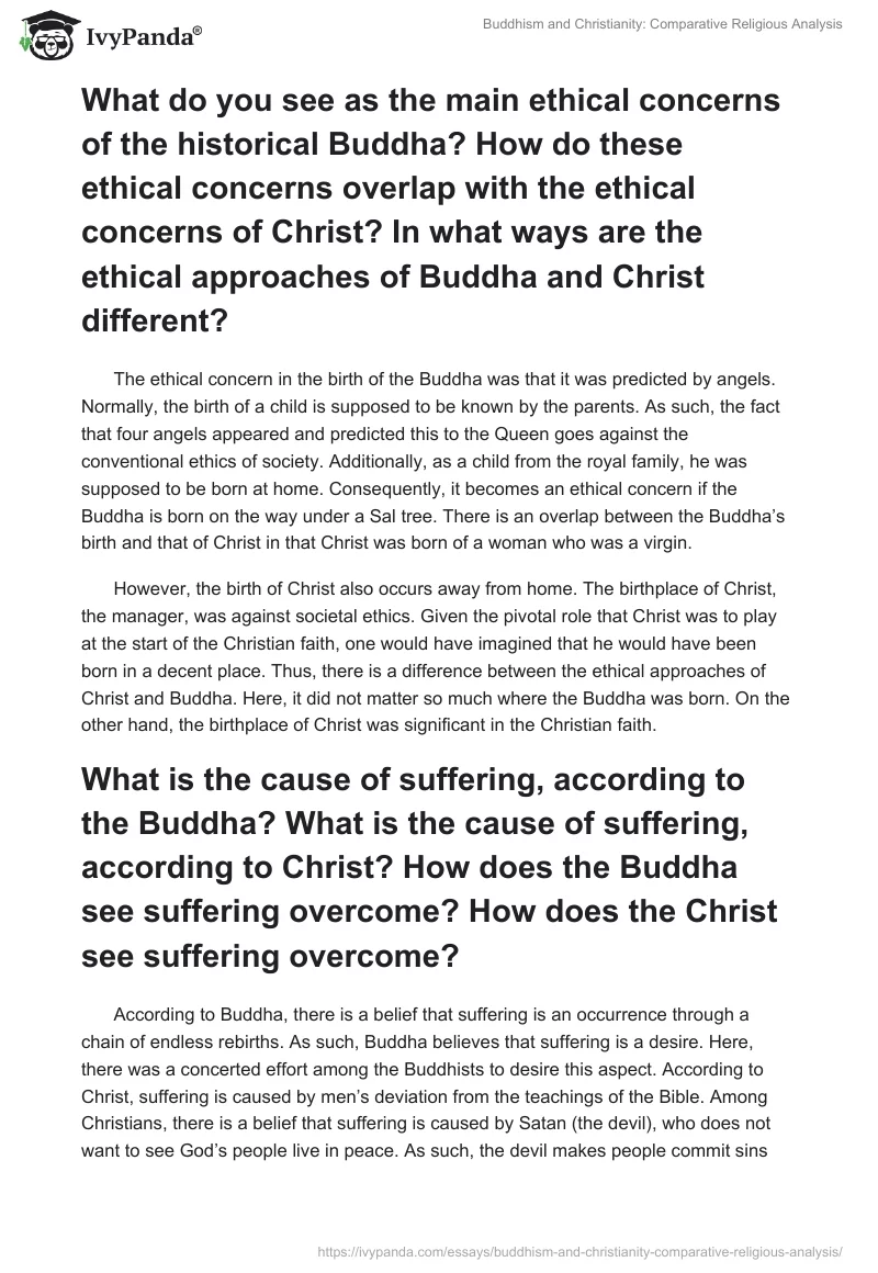 Buddhism and Christianity: Comparative Religious Analysis. Page 2