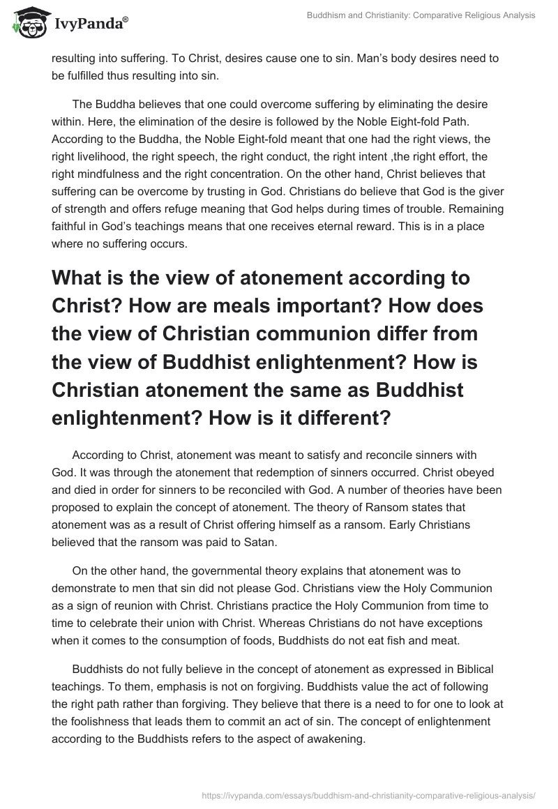 Buddhism and Christianity: Comparative Religious Analysis. Page 3