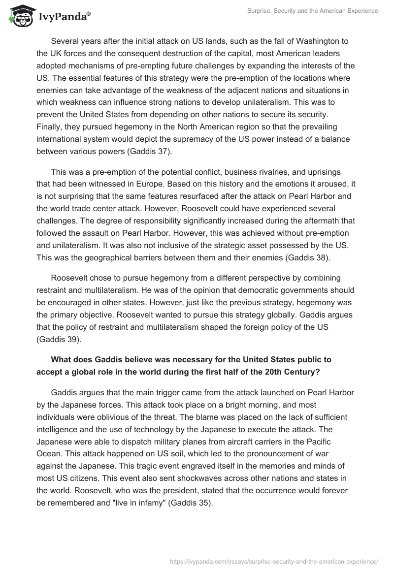 Surprise, Security and the American Experience. Page 2