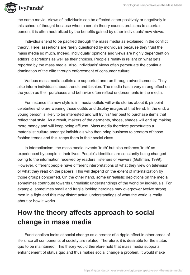 Sociological Perspectives on the Mass Media. Page 3