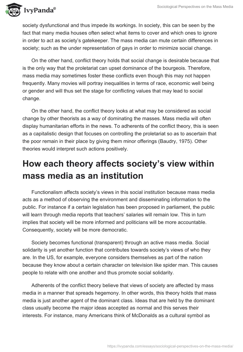 Sociological Perspectives on the Mass Media. Page 4
